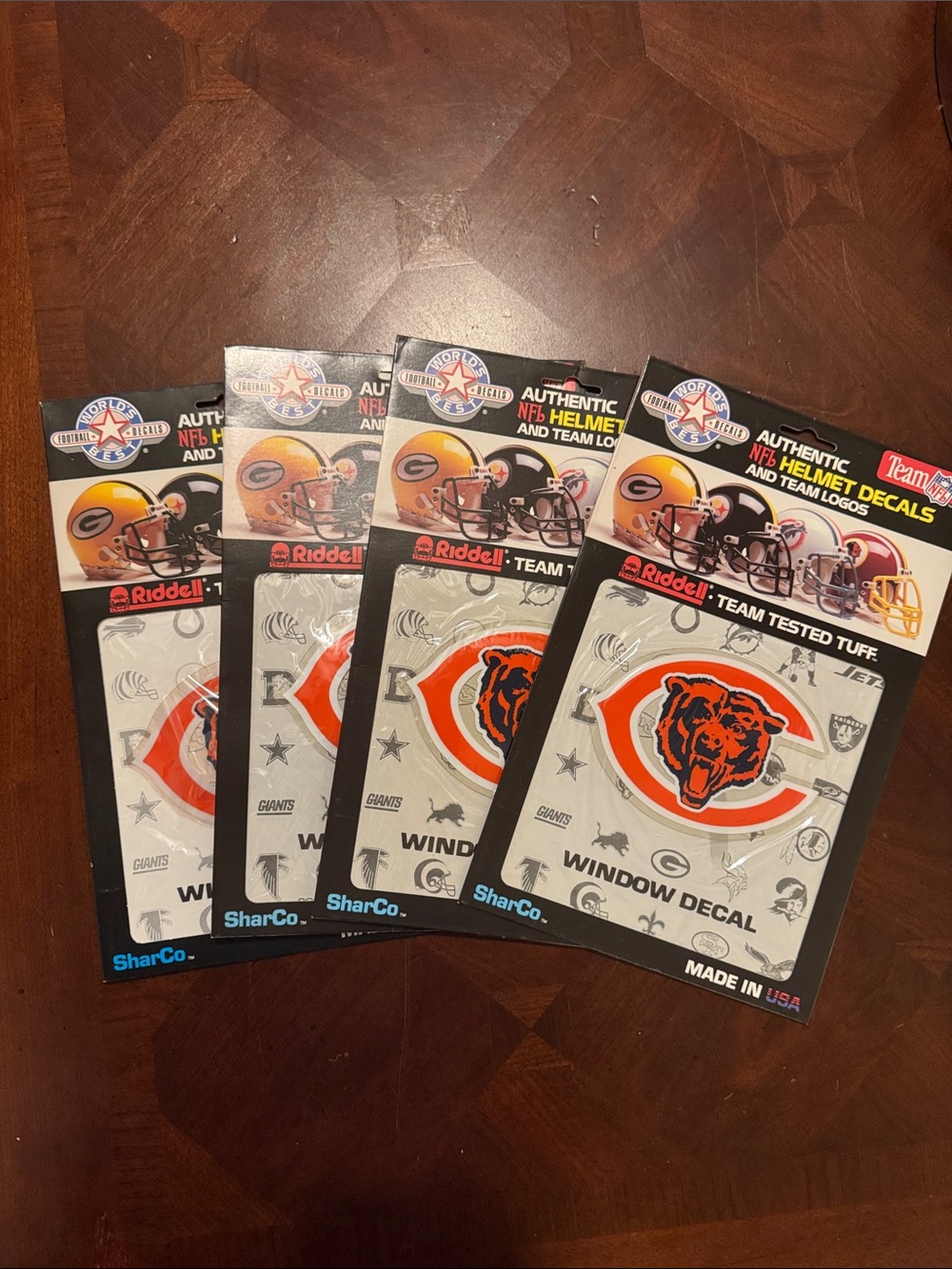 Chicago Bears Window Decal Pack - Team Logo- Set of 4 - New!